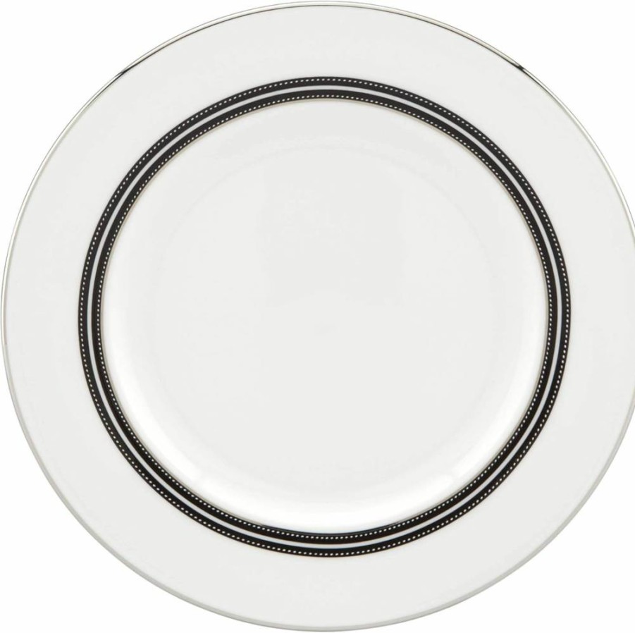 Kate Spade New York Black Union Street 6-Inch Bread & Butter Plate, 0.4 LB, Stylish Dinnerware