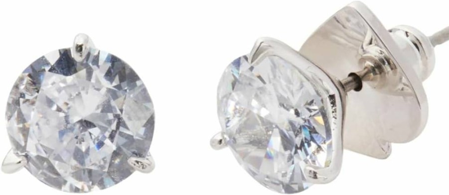 Kate Spade New York Gold Plated Brass Stud Earrings - Brilliant Statements Trio Prong Design with Secure Post Back Closure