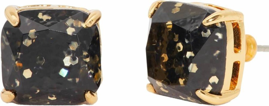 Kate Spade New York Small Square Stud Earrings - Mini Gold Hoop Studs for Women
