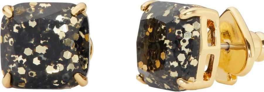 Kate Spade New York Small Square Stud Earrings - Mini Gold Hoop Studs for Women