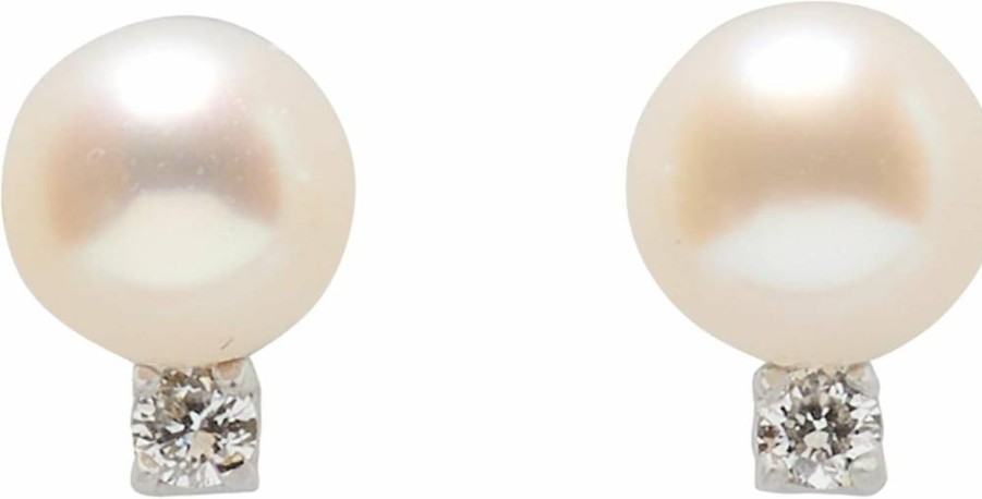Kate Spade New York Meant To Be Pearl & Diamond Stud Earrings - Sterling Silver Fine Jewelry