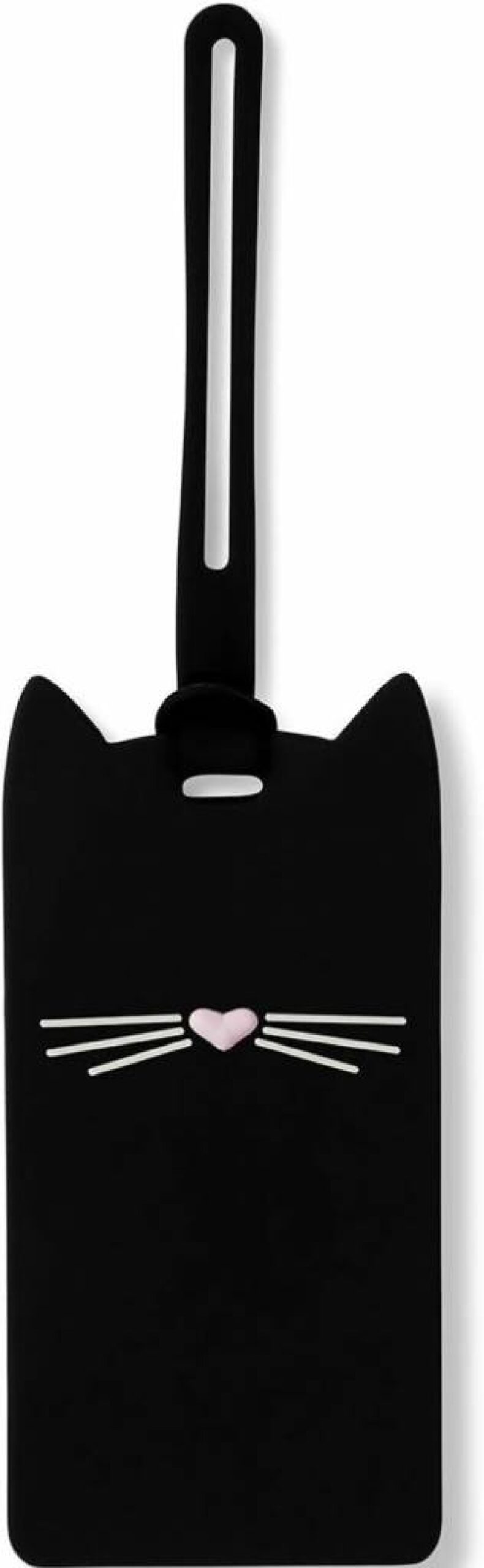 Kate Spade New York Black Cat Silicone Luggage Tag - Durable Strap for Travel Accessories