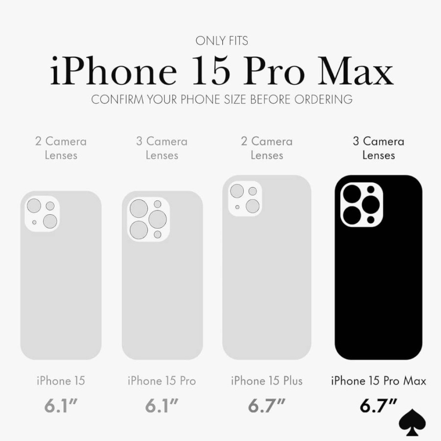 Kate Spade New York iPhone 15 Pro Max Case with MagSafe - Floral Black & White Design