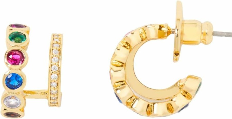 Kate Spade New York Dazzle Double Huggie Earrings – Sparkling Hoop Earrings for Women