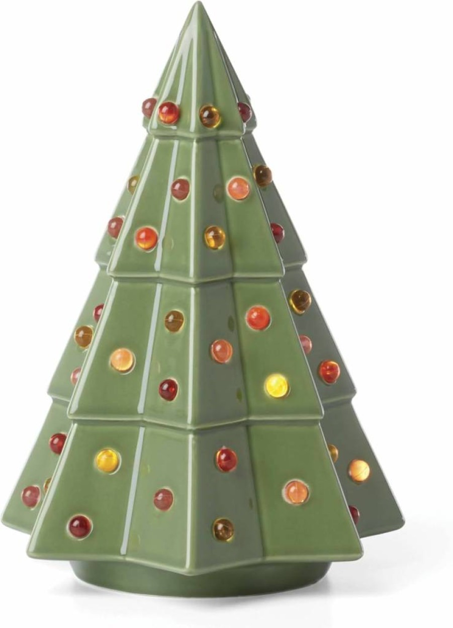Kate Spade New York Evergreen Small Lit Tree Figurine - Festive Holiday Decor for Christmas, Home & Tabletop