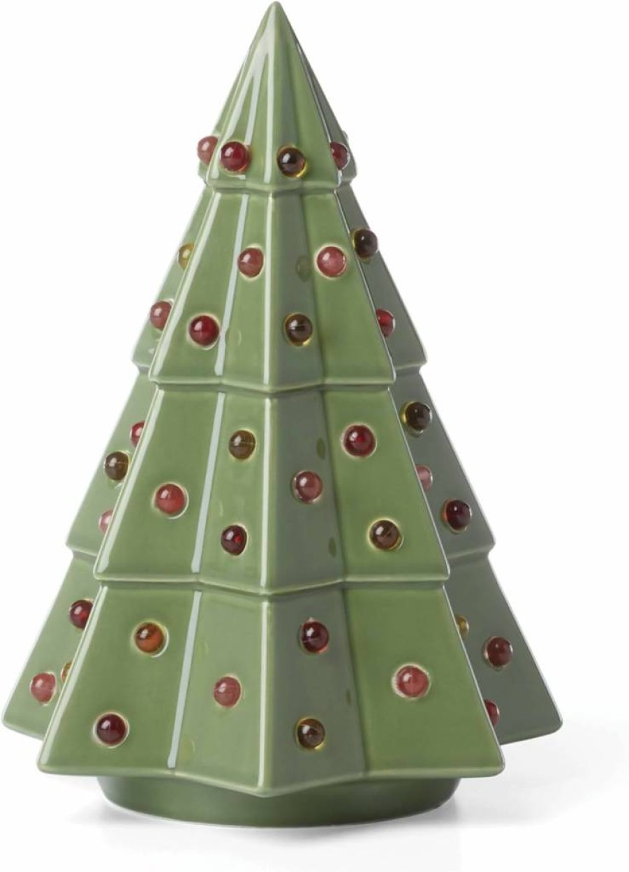 Kate Spade New York Evergreen Small Lit Tree Figurine - Festive Holiday Decor for Christmas, Home & Tabletop