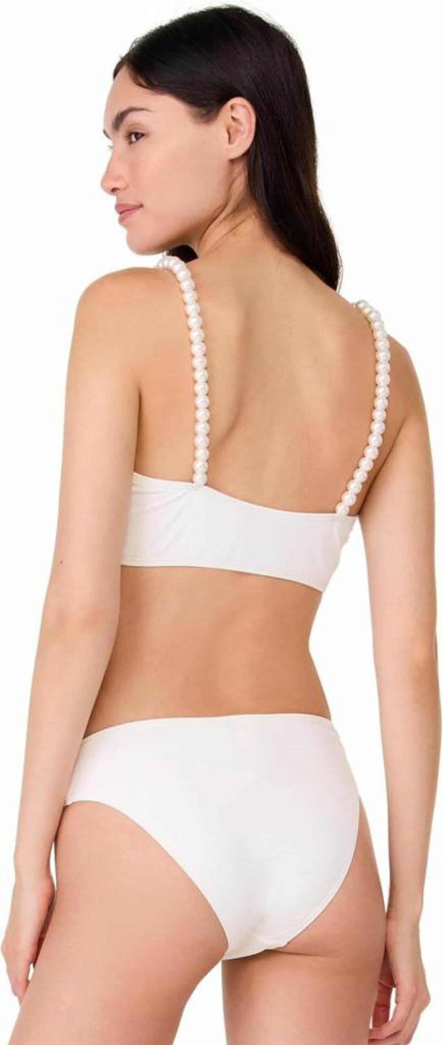 Kate Spade New York Women's Pearl-Embellished Crop Bikini Top - Floral Swimwear for Women