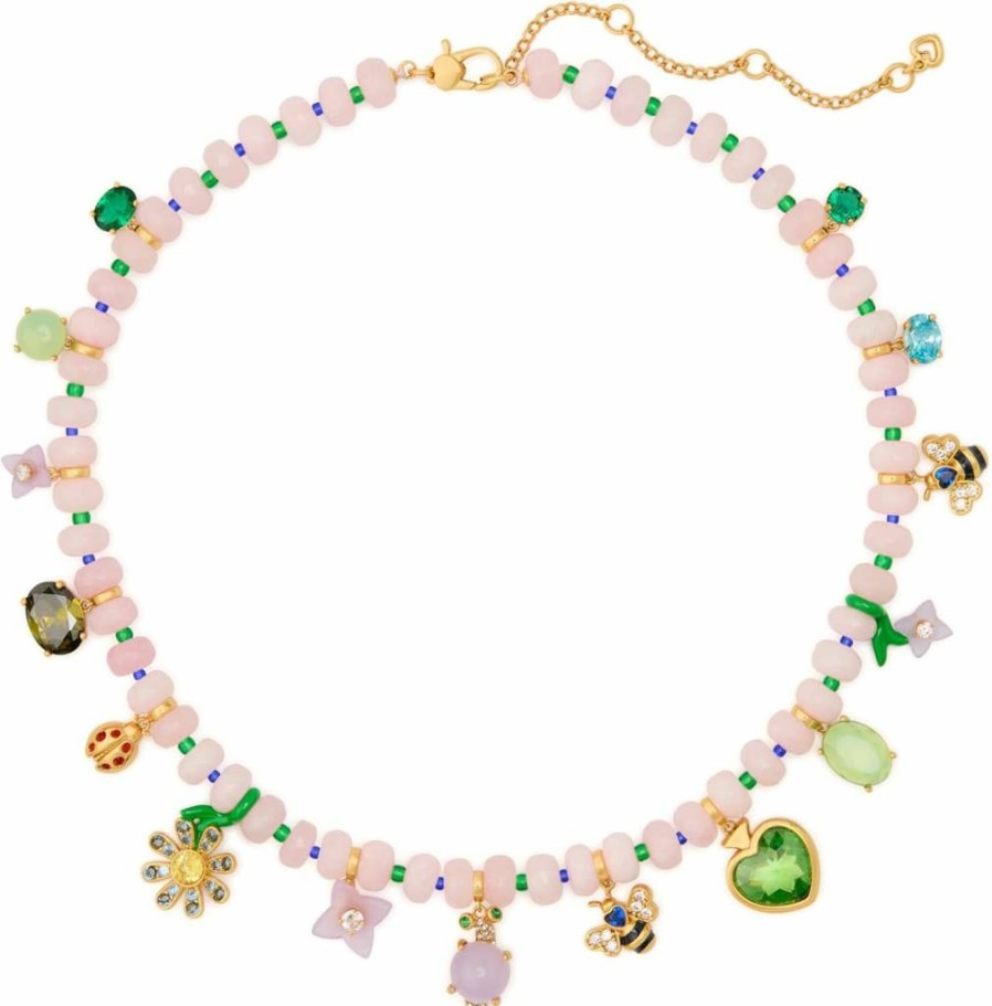 Kate Spade New York Beaded Charm Necklace - Garden Friends Multi-Color Jewelry for Women