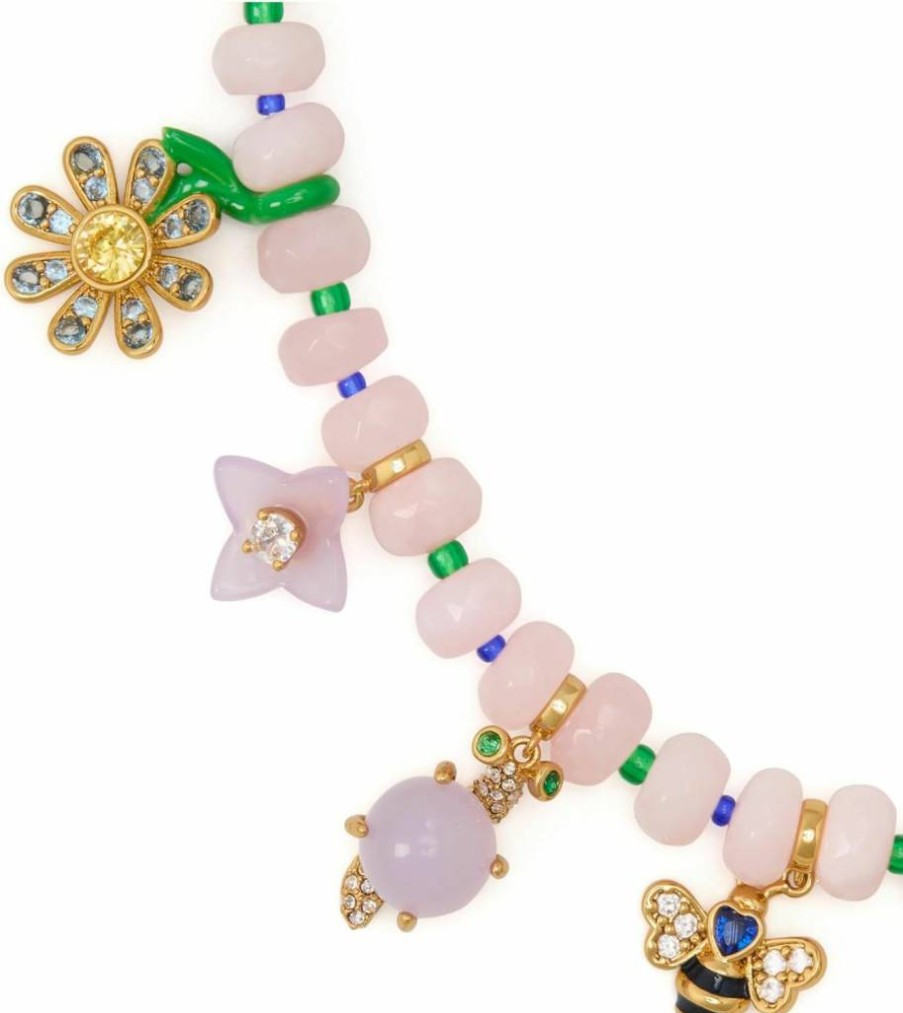 Kate Spade New York Beaded Charm Necklace - Garden Friends Multi-Color Jewelry for Women