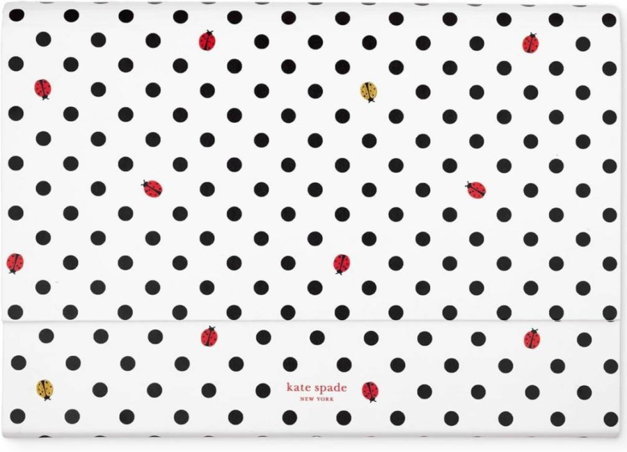 Kate Spade New York Ladybug Dot Faux Leather Expanding File Organizer, 12-Pocket Letter Size Document Holder with Magnetic Closure