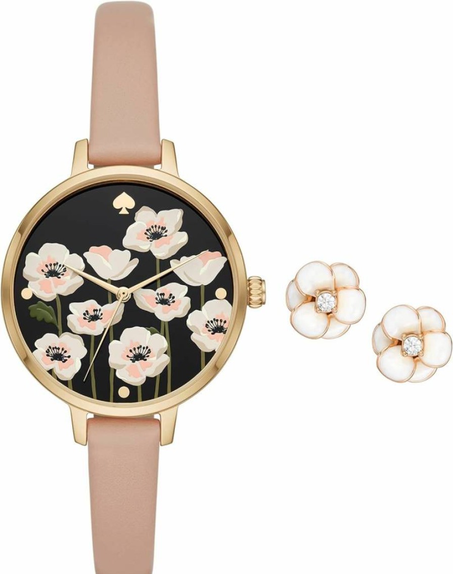 Kate Spade New York Women's Metro Watch - Stainless Steel Bracelet or Leather Band, Stylish Novelty Watch for Women
