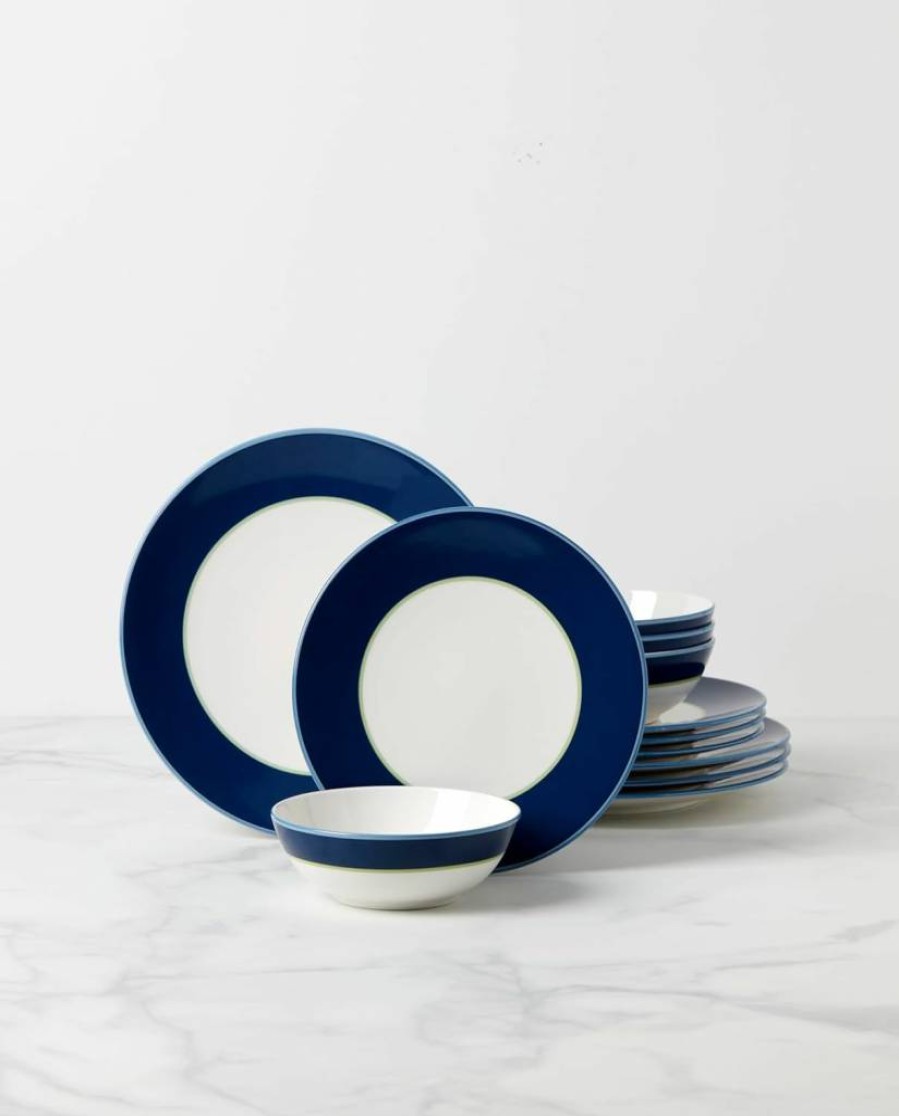 Kate Spade New York Blue Make It Pop 12-Piece Dinnerware Set, 17.95-Inch Service for 4