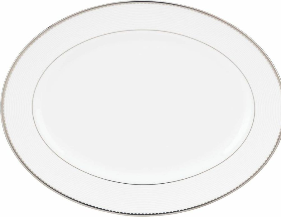 Kate Spade New York Sugar Pointe Bread Plate - White Ceramic Serving Plate for Elegant Dining & Entertaining