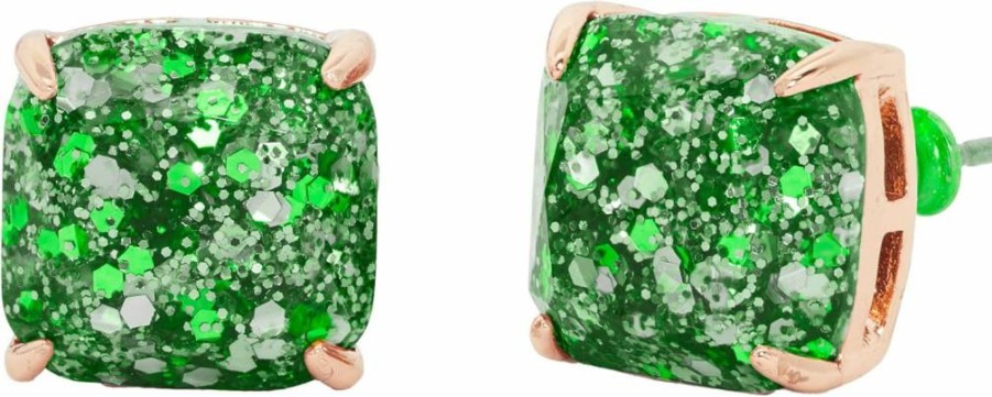 Kate Spade New York Green Mini Square Stud Earrings for Women