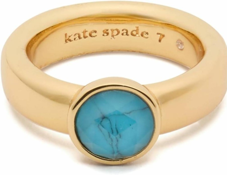 Kate Spade New York Keep Sparkling Round Ring - Sterling Silver Women's Fashion Ring with Crystal Accents