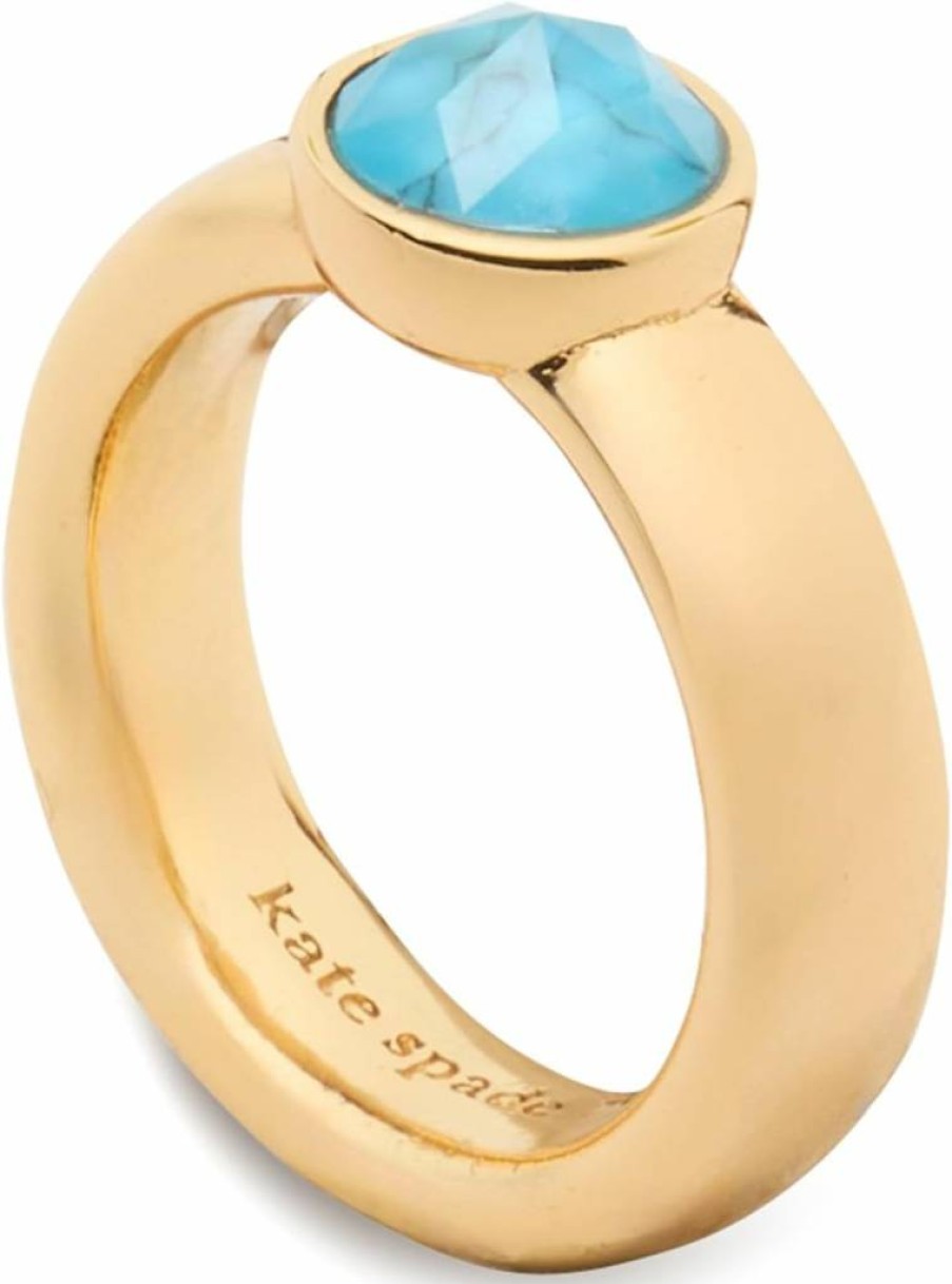 Kate Spade New York Keep Sparkling Round Ring - Sterling Silver Women's Fashion Ring with Crystal Accents
