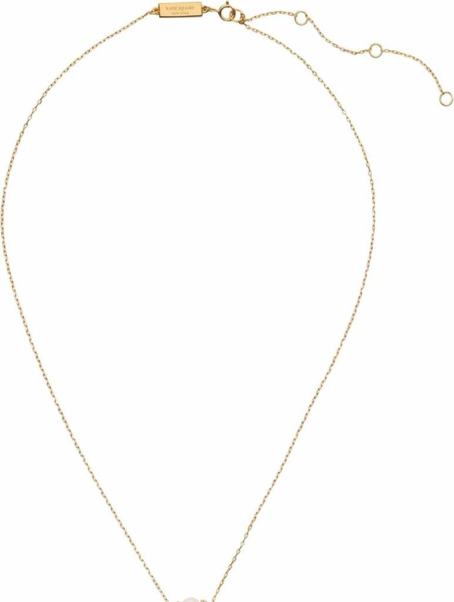 Kate Spade New York Meant To Be Pearl & Diamond Pendant Necklace - Sterling Silver Jewelry