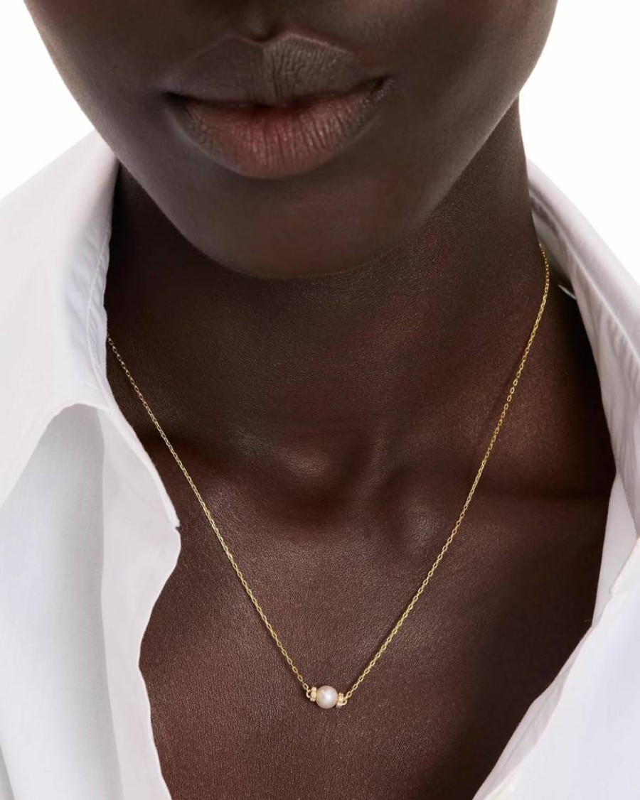 Kate Spade New York Meant To Be Pearl & Diamond Pendant Necklace - Sterling Silver Jewelry