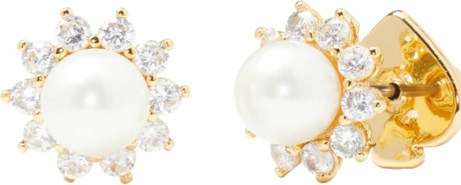Kate Spade New York Sunny Halo Stud Earrings, White & Multicolor Gemstone Studs for Women