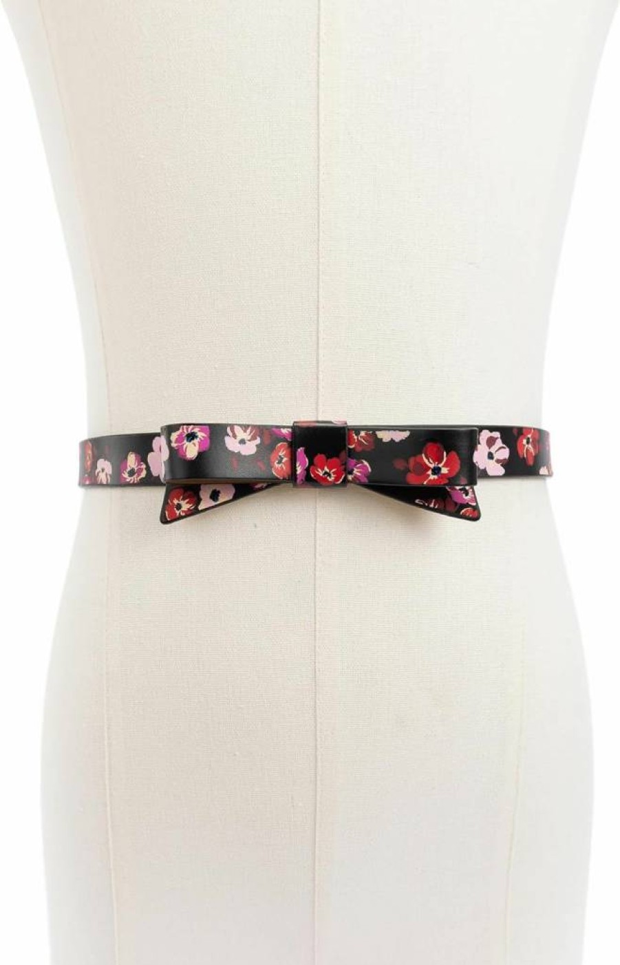 Kate Spade New York Women's Genuine Leather Bow Belt - 0.75 Inch Wide Adjustable Waist Strap for Women, Classic Fashion Accessory
