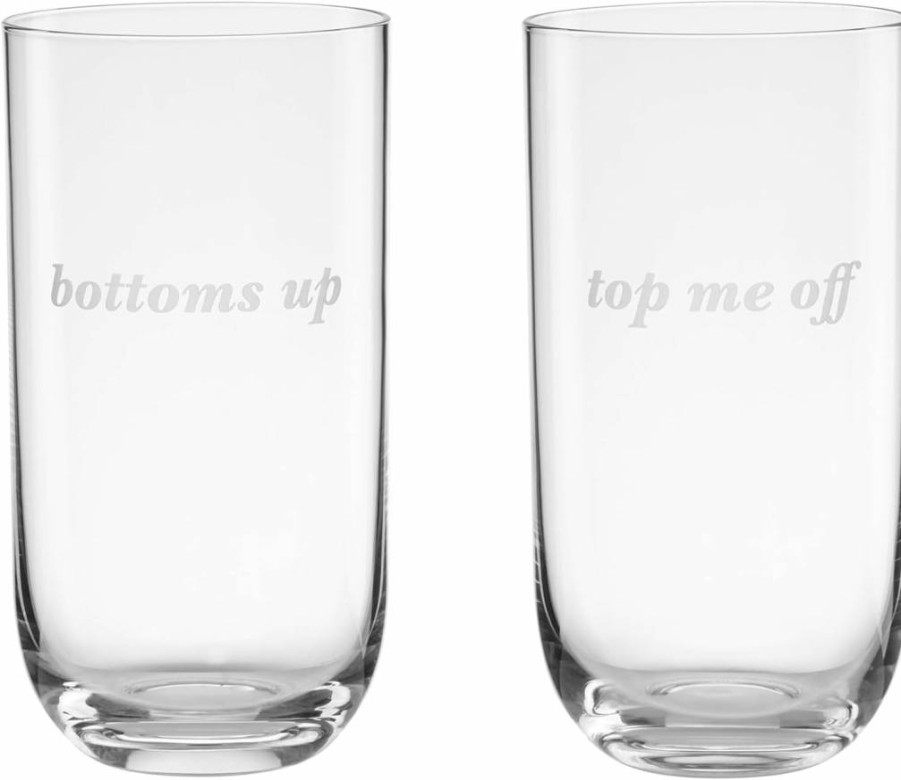 Kate Spade New York Hiball Glasses Set of 2 - Stylish Cocktail Drinking Glasses for Bar & Home Entertaining