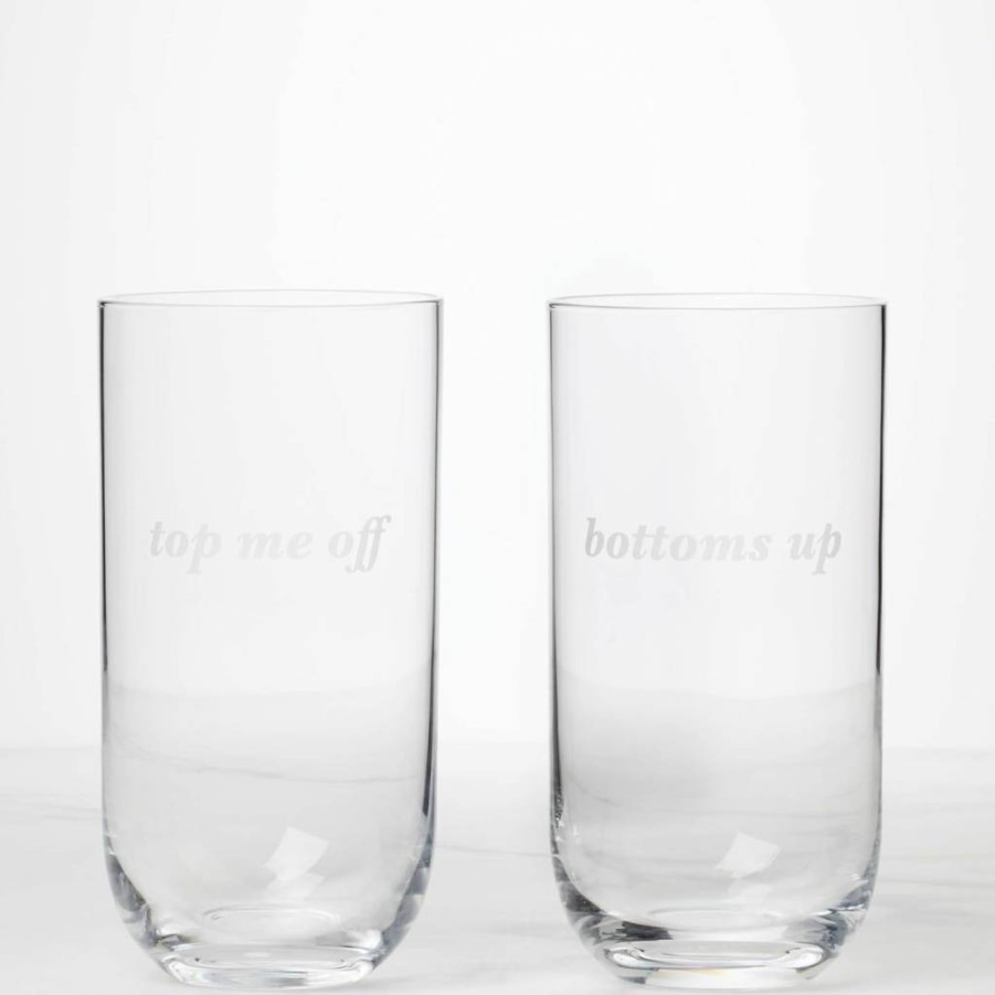 Kate Spade New York Hiball Glasses Set of 2 - Stylish Cocktail Drinking Glasses for Bar & Home Entertaining