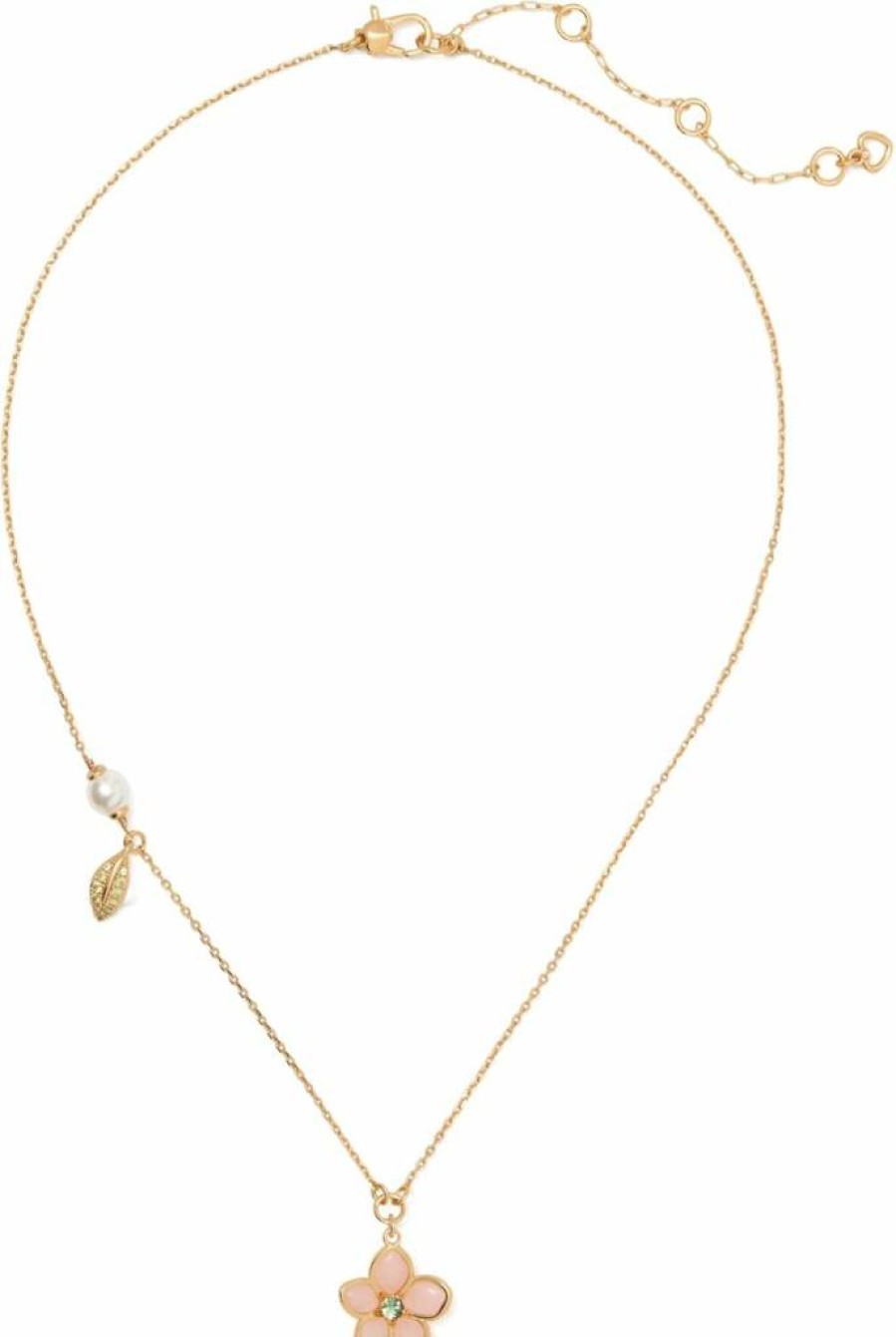 Kate Spade New York Pastel Floral Pendant Necklace - Delicate Petal Charm Jewelry