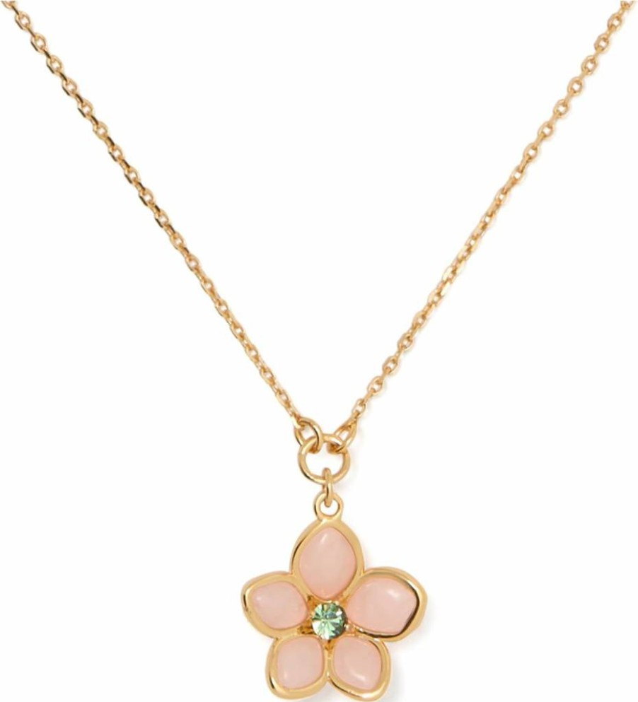 Kate Spade New York Pastel Floral Pendant Necklace - Delicate Petal Charm Jewelry