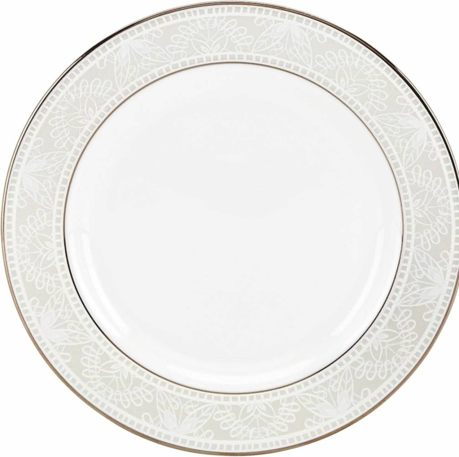 Kate Spade New York White Chapel Hill Saucer Plate - Elegant Dinnerware for Stylish Dining