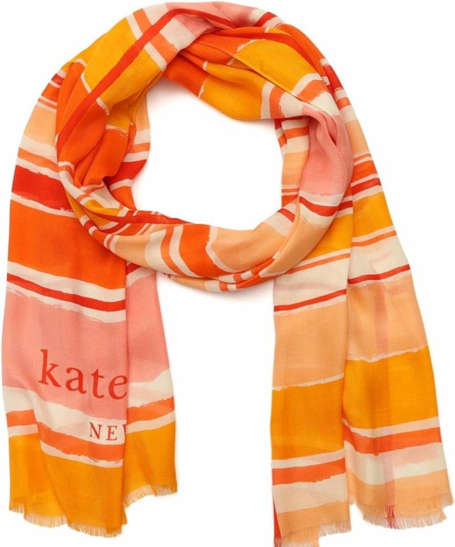 Kate Spade New York Women's Lightweight Ocean Stripe Scarf - Stylish Viscose Fashion Accessory for Women