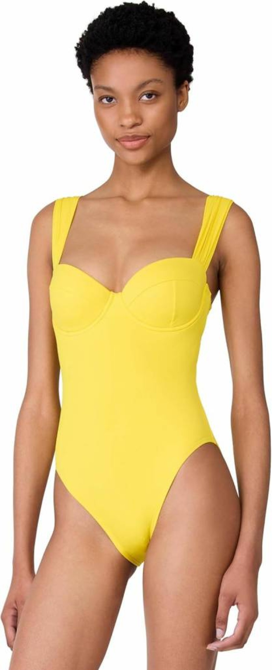Kate Spade New York Women's One Piece Swimsuit with Underwire Support - Solid Color Bathing Suit