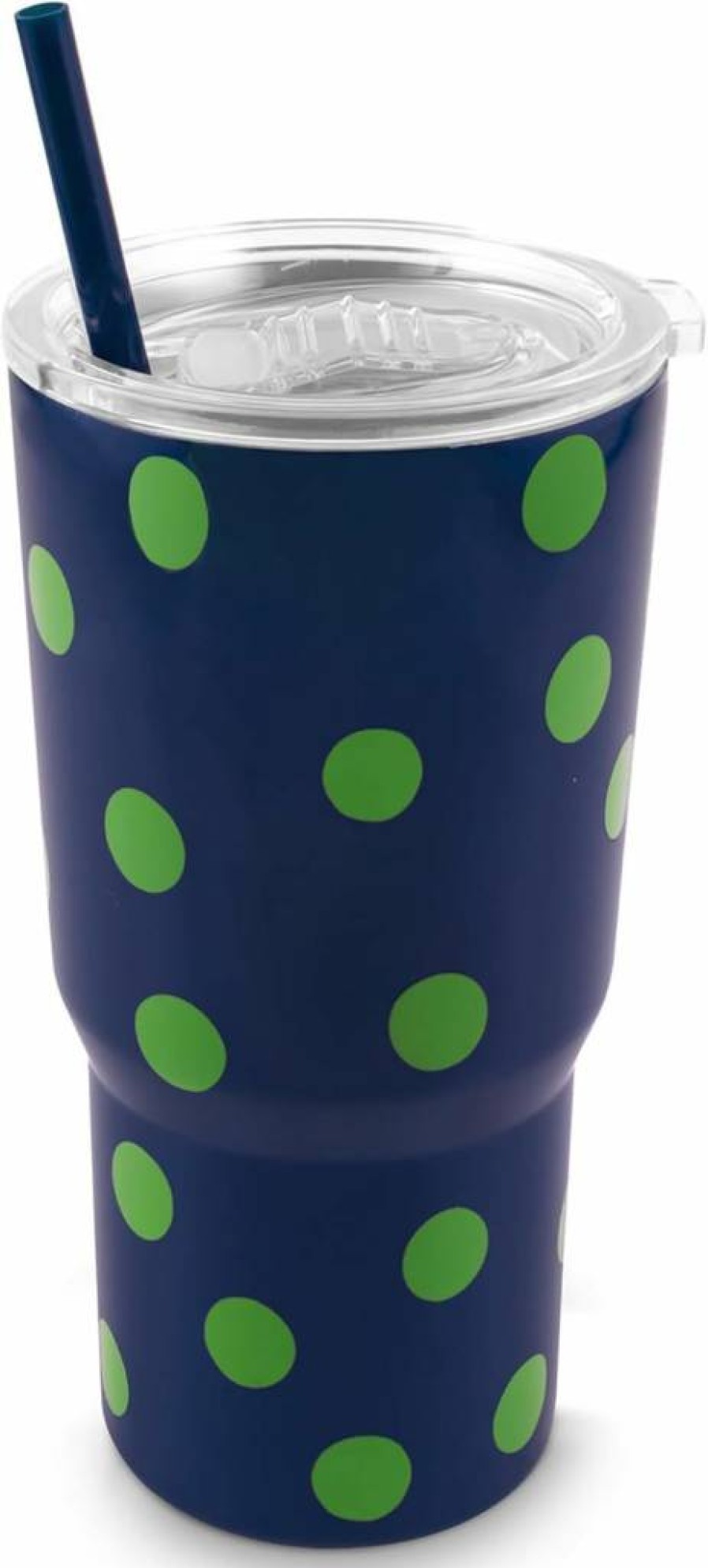 Kate Spade New York Sonnet Dot 20oz Stainless Steel Tumbler with Reusable Straw & Slide Lid - Insulated Travel Mug for Hot & Cold Drinks