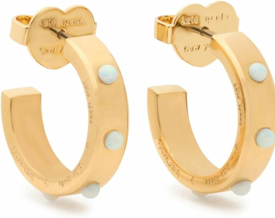 Kate Spade New York Opal Huggies Earrings – Elegant Stud Earrings for Women