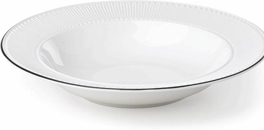 Kate Spade New York York Avenue White Ceramic Pasta Bowl – Stylish Dining Tableware
