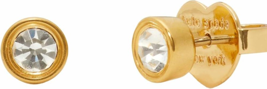 Kate Spade New York Small Set In Stone Stud Earrings - Classic Gold/Silver Hoop Earrings for Women