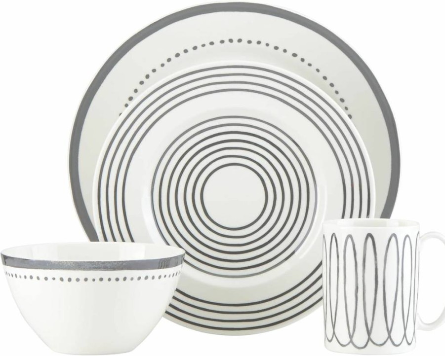 Kate Spade New York White Chapel Hill Ceramic Bread Plate – Elegant Serving Dish for Dining & Entertaining