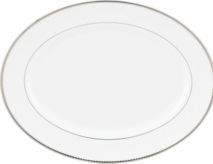Kate Spade New York White Sugar Pointe Dinner Plate - 1.15 lb Elegant Ceramic Tableware for Dining & Decor