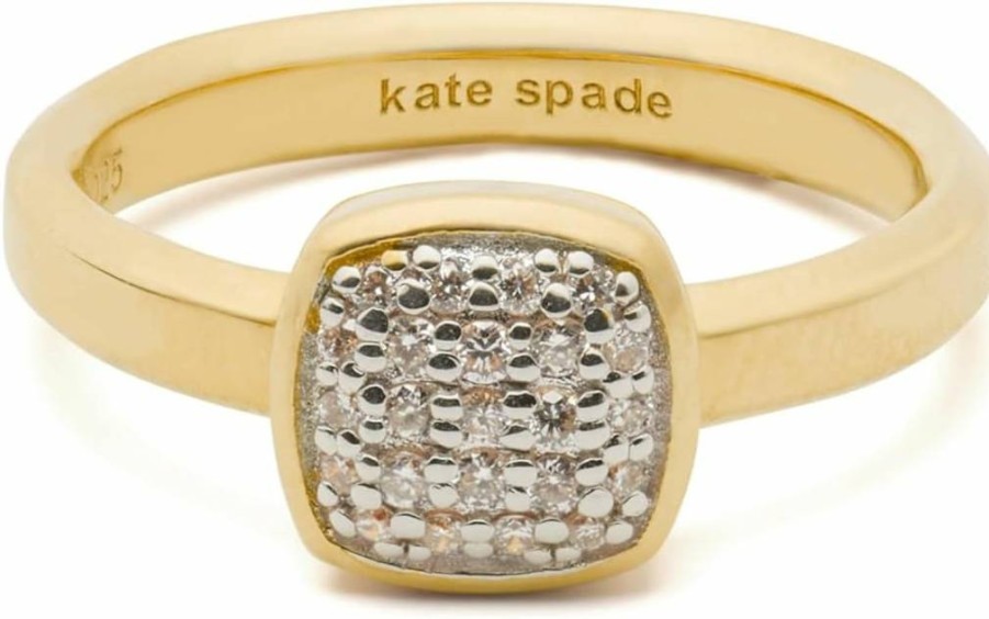 Kate Spade New York Shimmering Pave Diamond Ring – Elegant Gold-Tone Band with Sparkling Stones