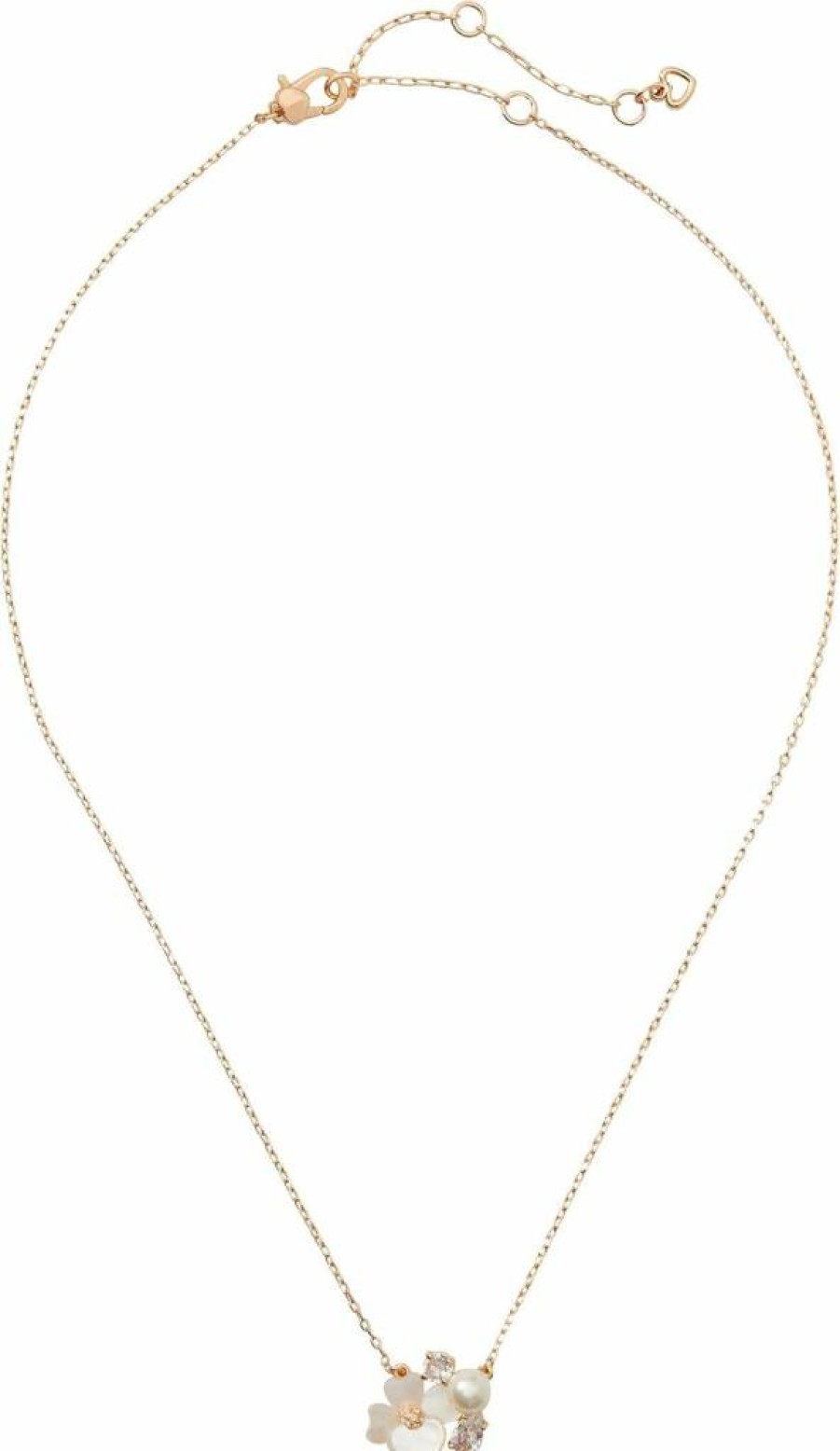 Kate Spade New York Precious Pansy Cluster Pendant Necklace, White & Multi Color Floral Jewelry