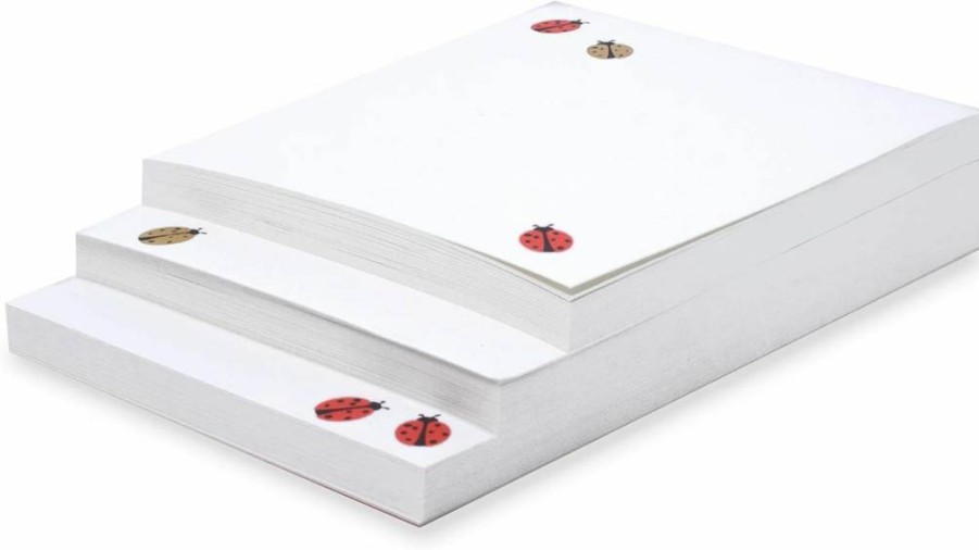 Kate Spade New York Ladybug Dot Stacked Notepad Set - 3 Assorted Colorful Notepads, 75 Sheets Each, Cute Desk Notes for Office & Home