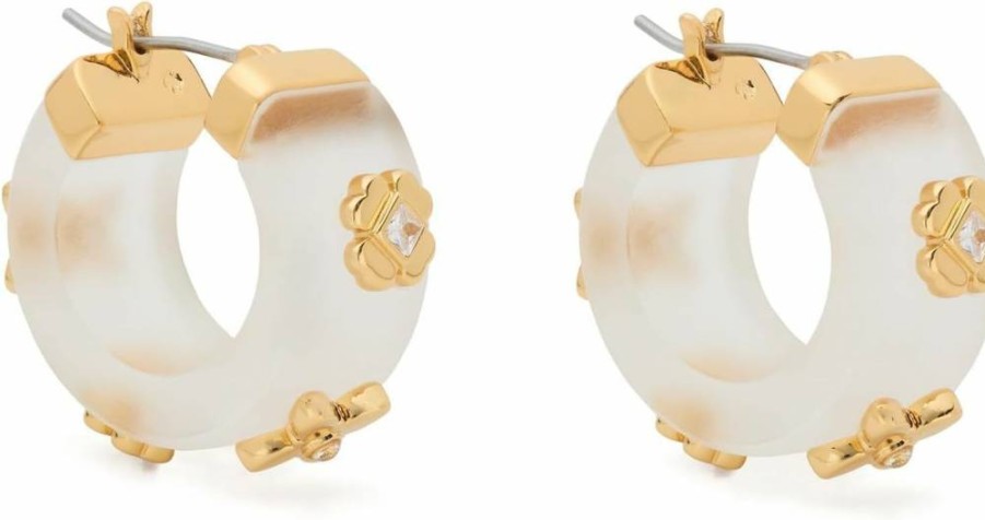 Kate Spade New York Heritage Bloom Hoop Earrings - Floral Design Gold-Tone Hoops for Women