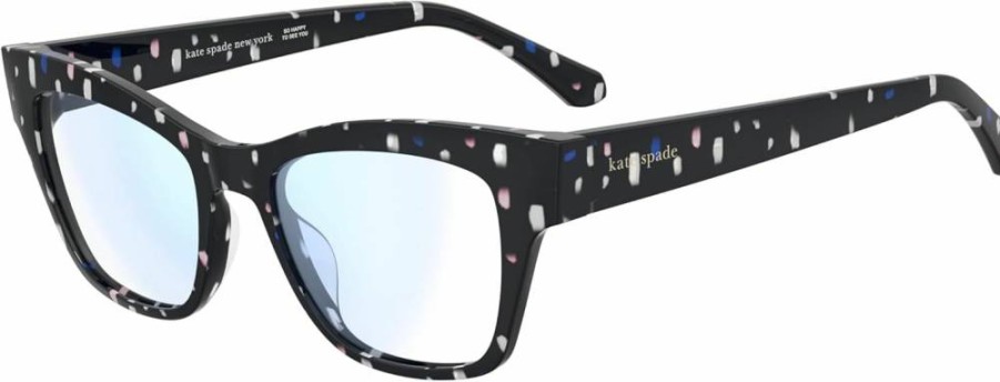 Kate Spade New York Women's Cat Eye Sunglasses – Multicolor/Blue Pattern, 50mm Lens, 17mm Bridge, UV Protection, Fashionable & Stylish