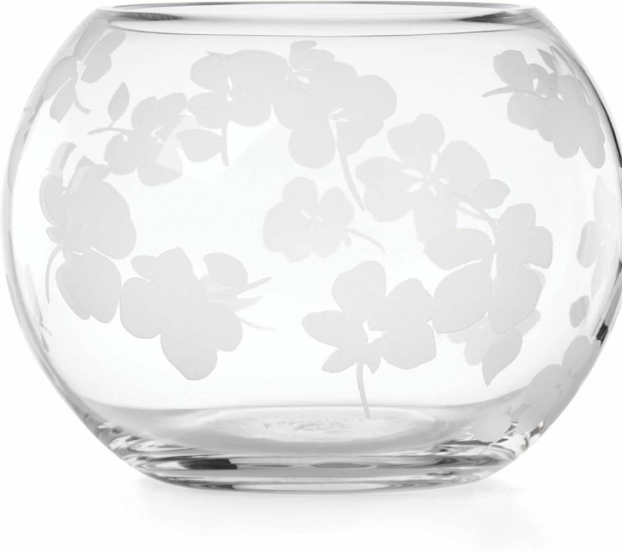 Kate Spade New York Spring Pansies Petite Glass Rose Bowl - Floral Decor for Home & Tabletop
