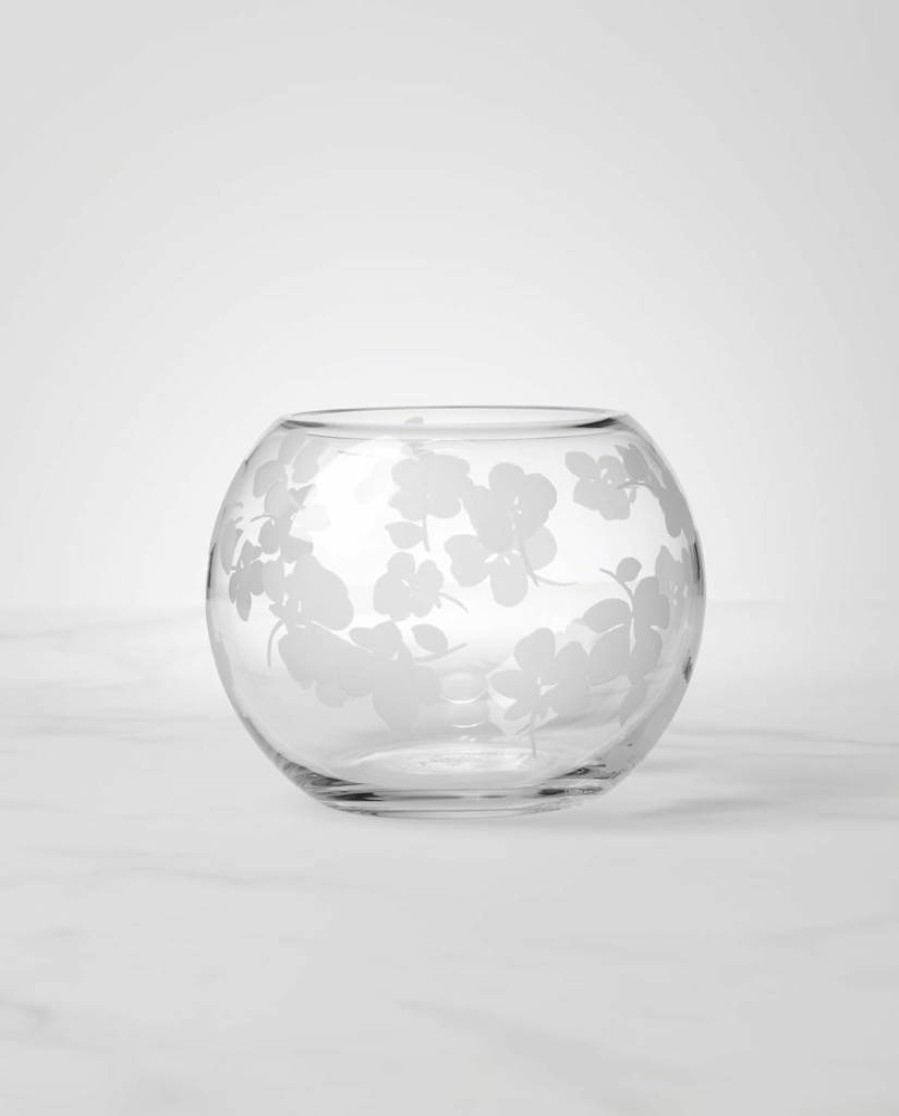 Kate Spade New York Spring Pansies Petite Glass Rose Bowl - Floral Decor for Home & Tabletop