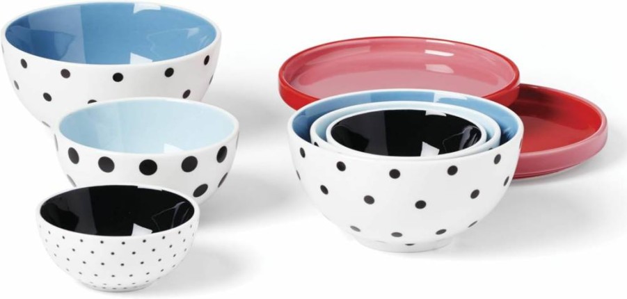 Kate Spade New York Luna 8-Piece Nesting Bowl Set, 9.81-Inch, Multicolor