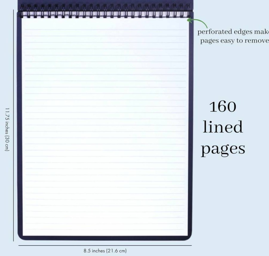Kate Spade New York Large College Ruled Spiral Notebook - 160 Pages, 8.5" x 11.75" Writing Pad, Bookshelf Design, Top Wirebound Notebook for School & Office