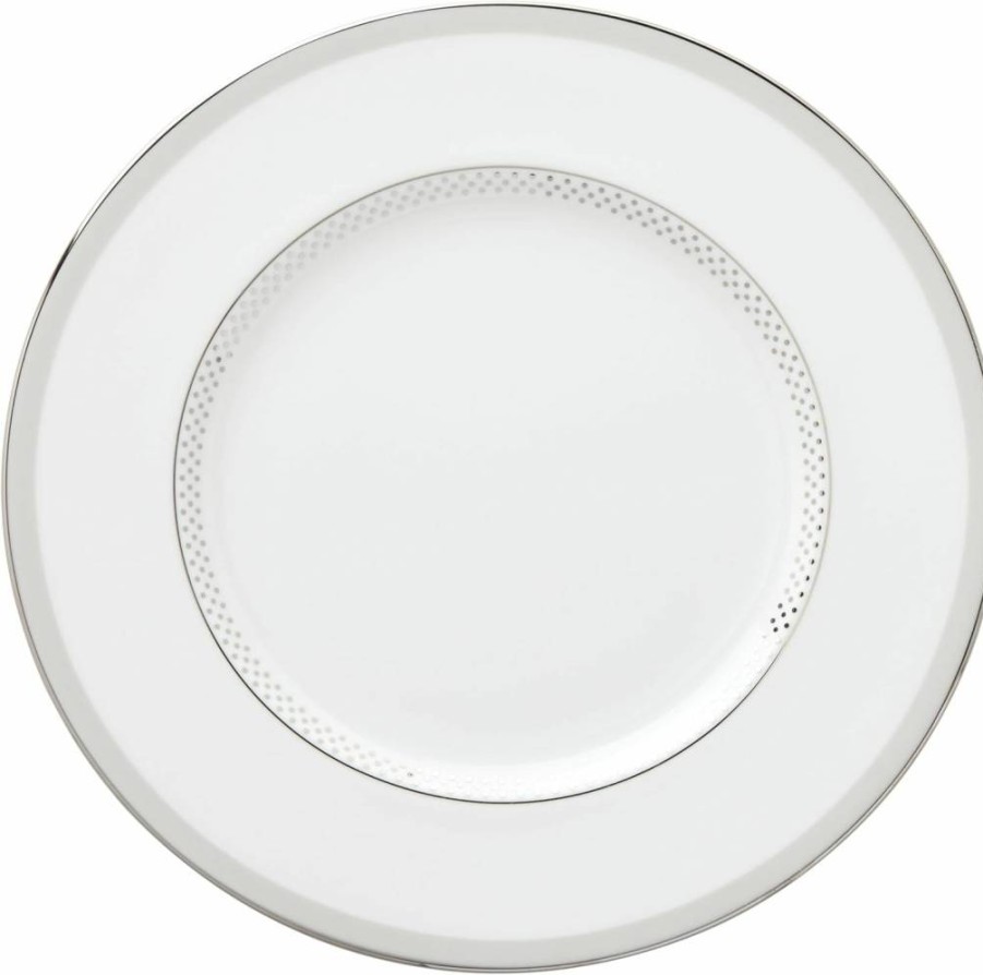 Kate Spade New York Whitaker Street 6-Inch Bread and Butter Plate - Classic White Ceramic Dish for Elegant Dining, 1 Count