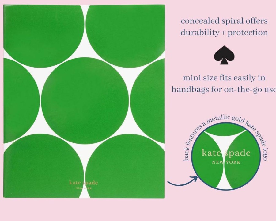 Kate Spade New York Joy Dot Spiral Notebook - 8.25" x 6.75" Lined Journal with 112 Pages, Stylish Concealed Cover Notebook
