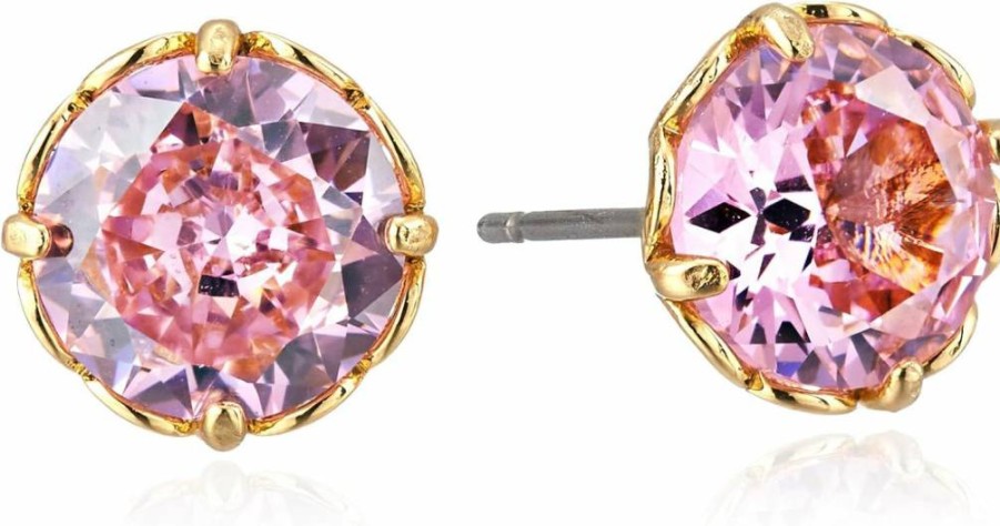 Kate Spade New York Princess Cut Cubic Zirconia Sparkle Round Earrings for Women with Post Back Closure