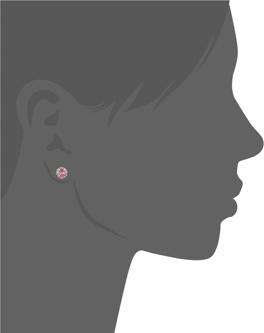 Kate Spade New York Princess Cut Cubic Zirconia Sparkle Round Earrings for Women with Post Back Closure